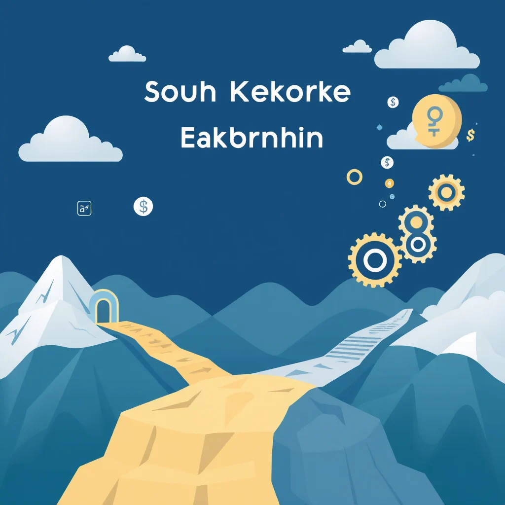 Eine bergige Landschaft mit einem gelben Weg, der sich durch die Berge schlängelt, und darüber die Worte "Souh Kekorke Eakbrnhin".